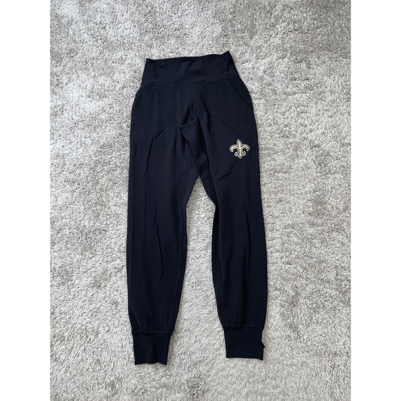 Lululemon Jogger Pants Womens 4 Black New Orleans Saints NFL High Rise W5DH6S - Picture 1 of 15